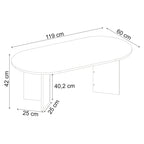Decortieliving - Sable Oval Coffee Table 119 x 60 cm