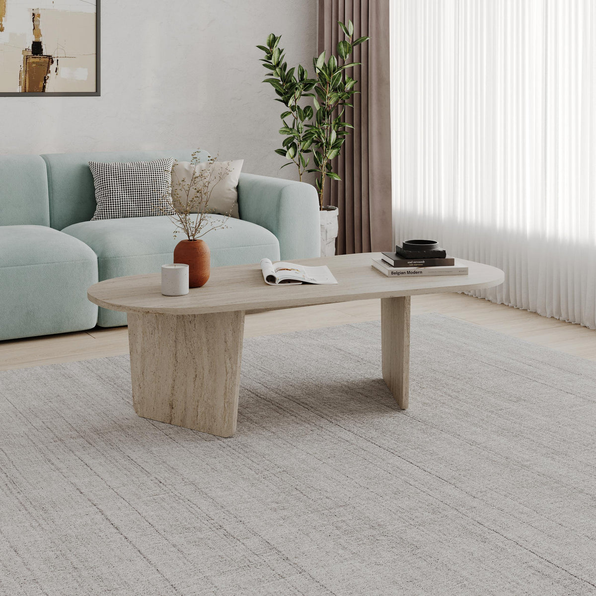 Decortieliving - Ovalis Modern Oval Design Coffee Table