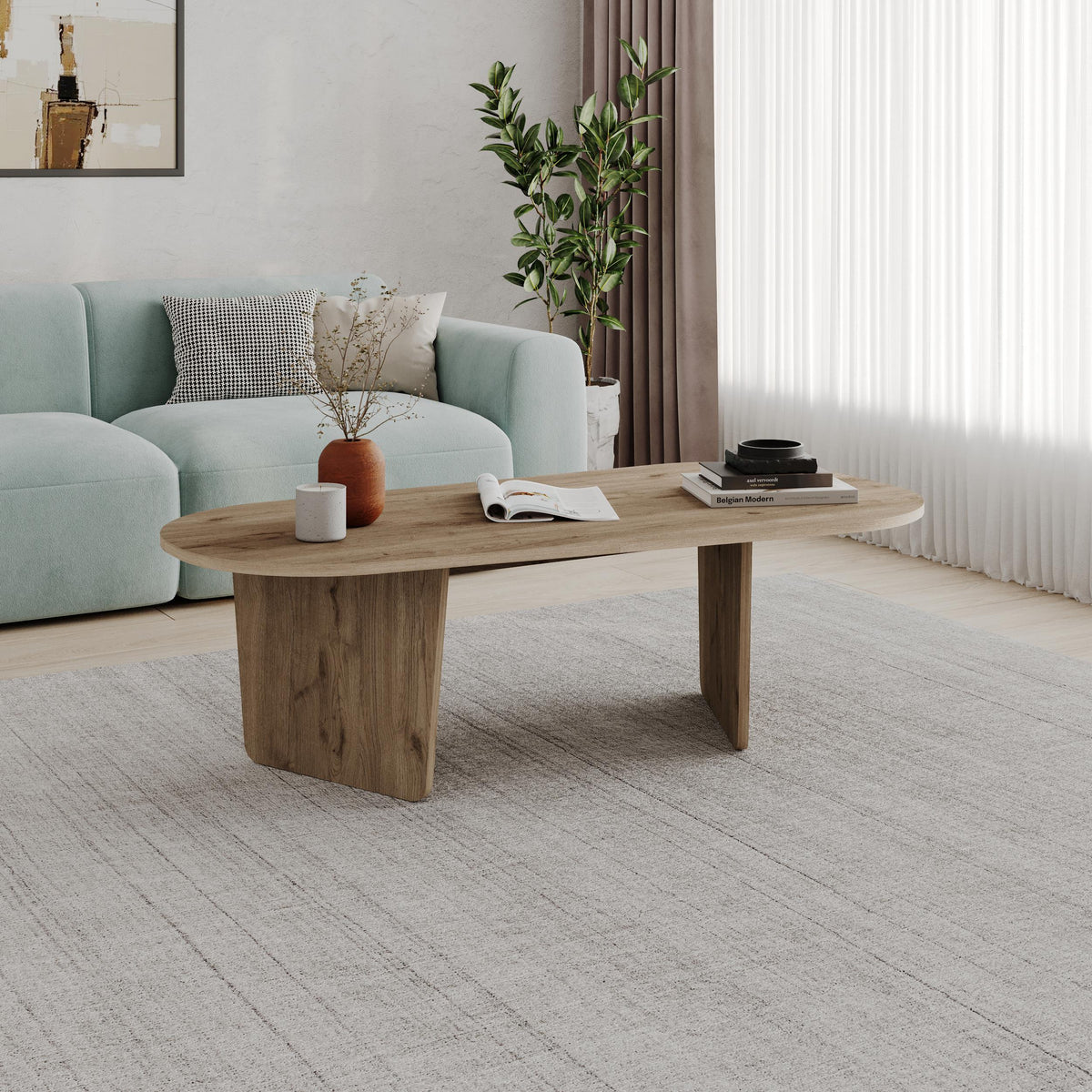 Decortieliving - Ovalis Modern Oval Design Coffee Table