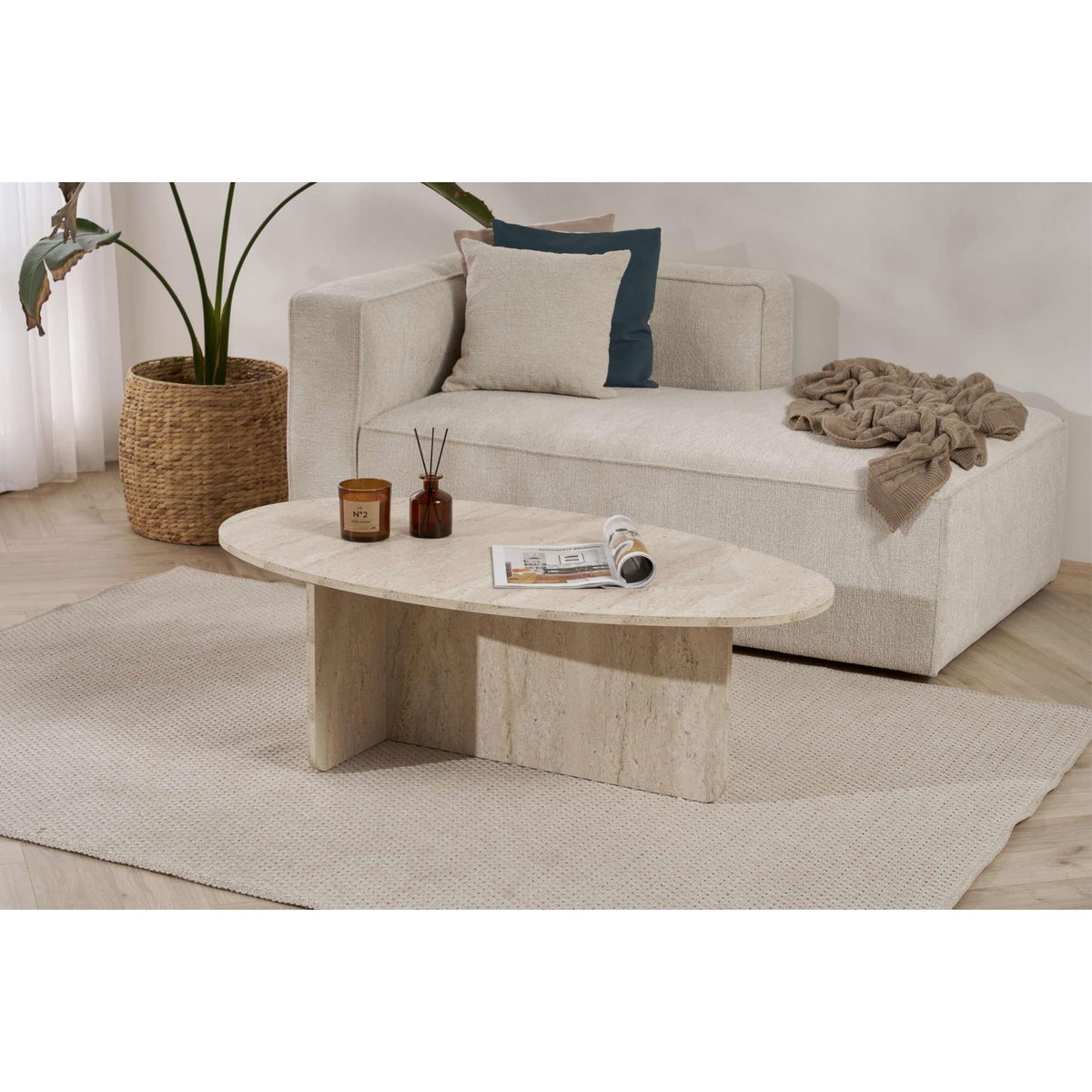 Decortieliving - Orba Oval Coffee Table 120 x 65 x 40 cm