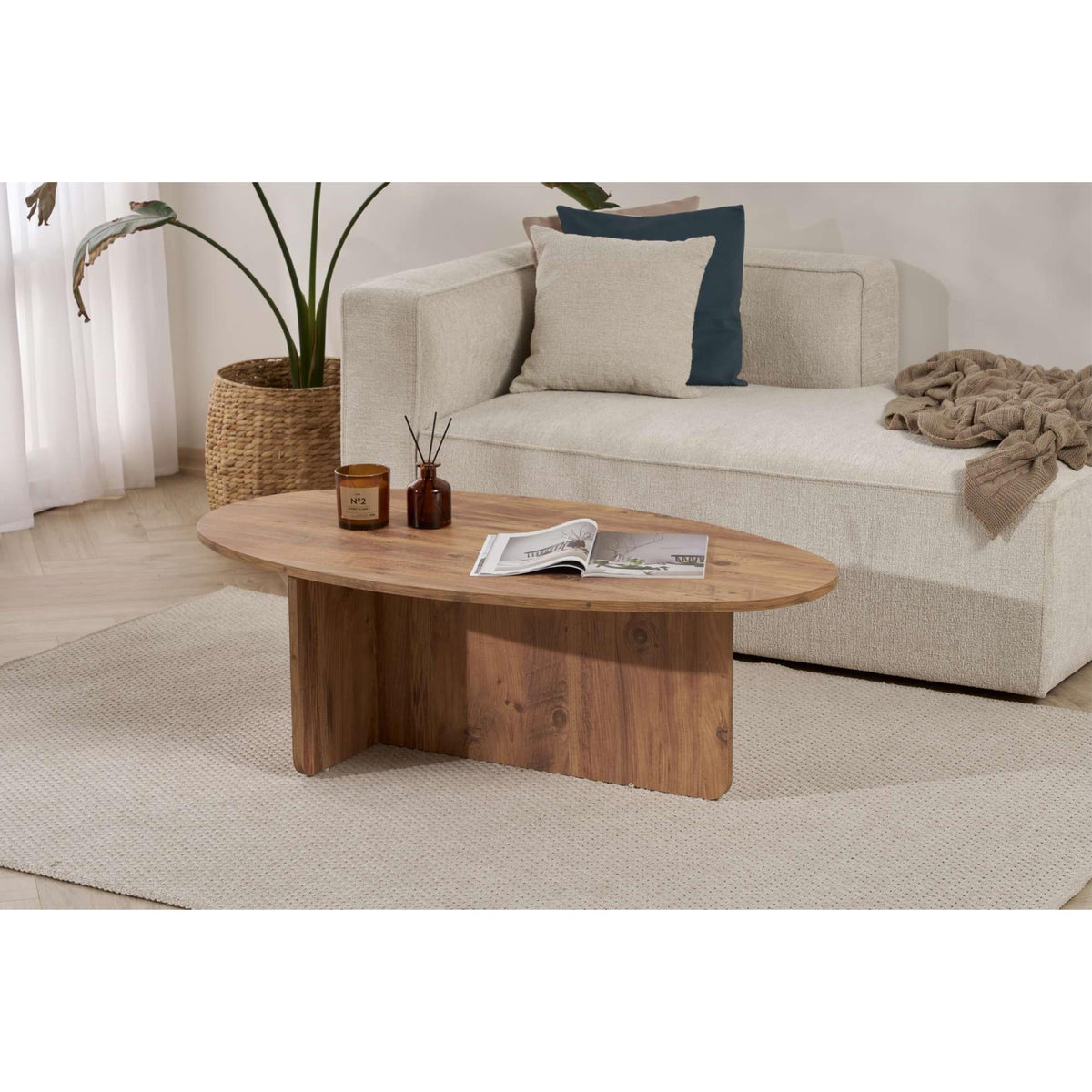 Decortieliving - Orba Oval Coffee Table 120 x 65 x 40 cm