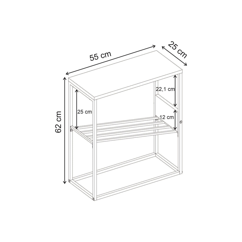 Decortieliving - Tenol Modern Side Table with Metal Angled Shelf
