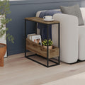 Decortieliving - Lido Slim Side Table – Oak & Black