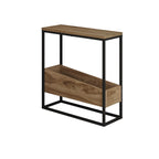 Decortieliving - Lido Slim Side Table – Oak & Black