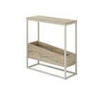 Decortieliving - Lido Slim Side Table – Oak & Black