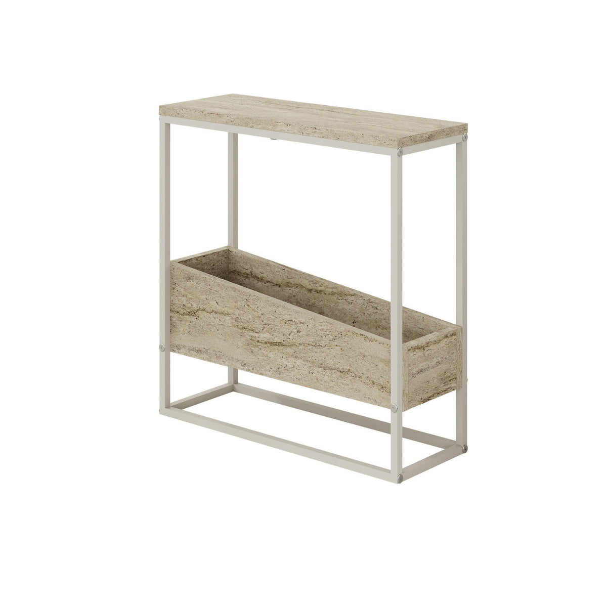 Decortieliving - Lido Slim Side Table – Oak & Black