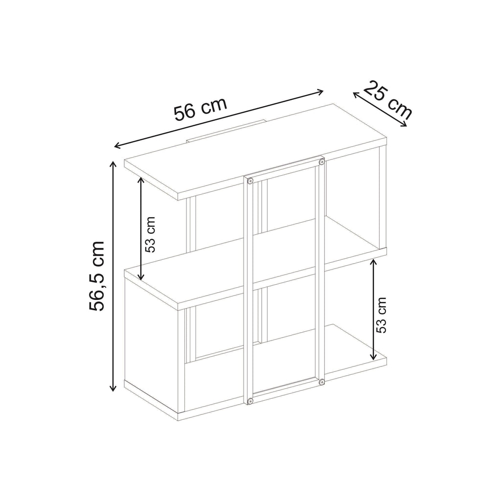 Decortieliving - Homia Stepped Side Table with Open Shelves – Living Room End Table