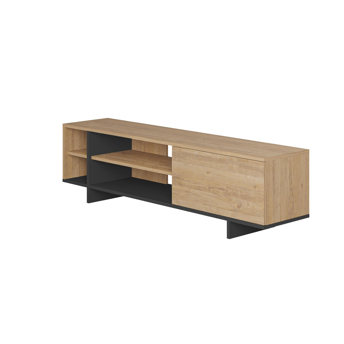 Decortieliving - Stockton TV Stand with Storage and Shelves