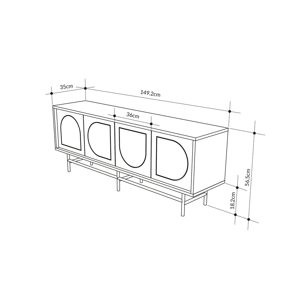 Decortieliving - Joji TV Stand Oak & Moss Effect 149 cm