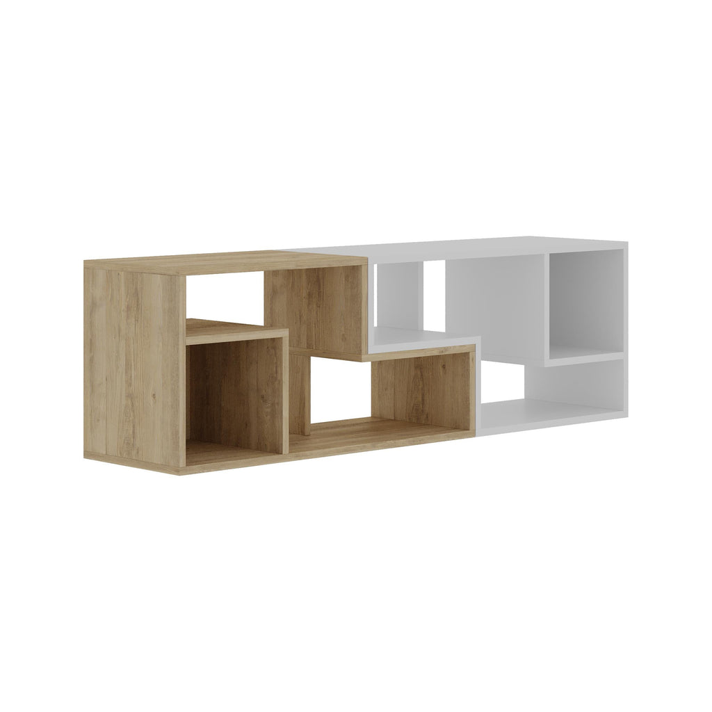 Decortieliving - Glis Corner TV Unit – Modern TV Stand with Adjustable Shelves