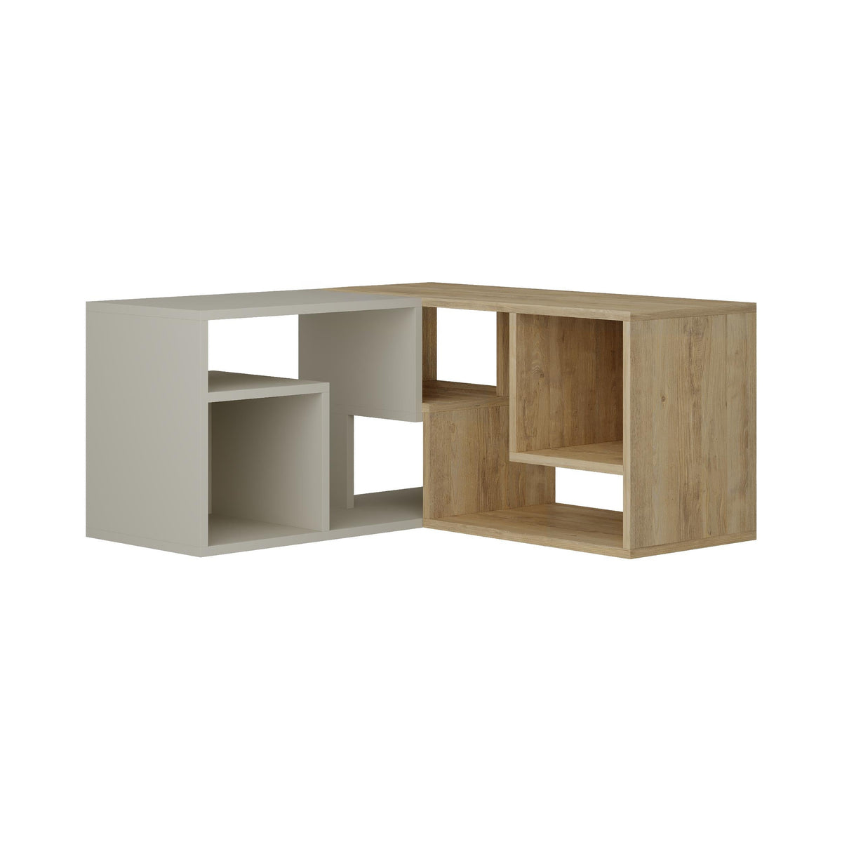 Decortieliving - Glis Corner TV Unit – Modern TV Stand with Adjustable Shelves