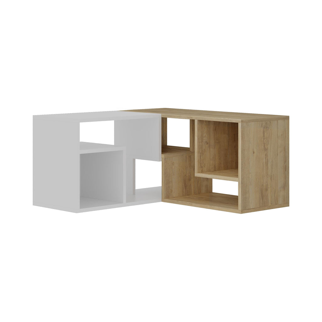 Decortieliving - Glis Corner TV Unit – Modern TV Stand with Adjustable Shelves