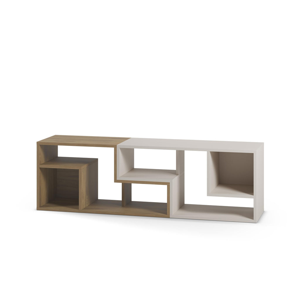 Decortieliving - Glis Corner TV Unit – Modern TV Stand with Adjustable Shelves