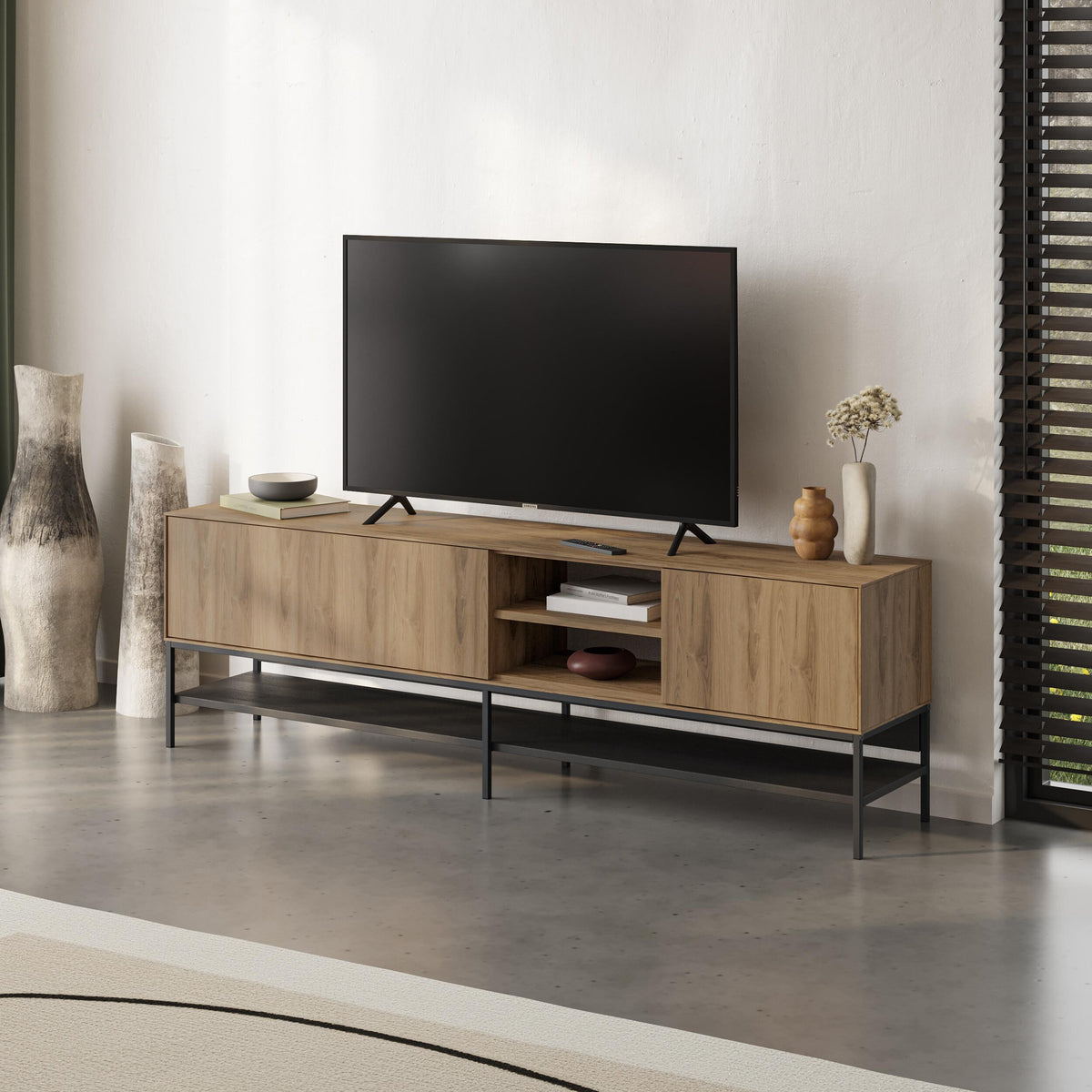 Decortieliving - Amira TV Unit – Modern TV Stand with Storage – Multiple Colours
