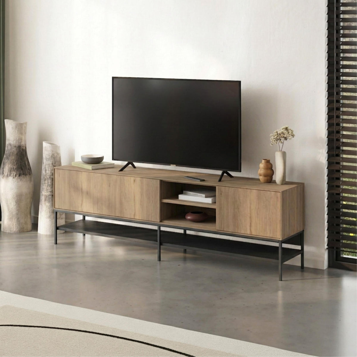 Decortieliving - Amira TV Unit – Modern TV Stand with Storage – Multiple Colours