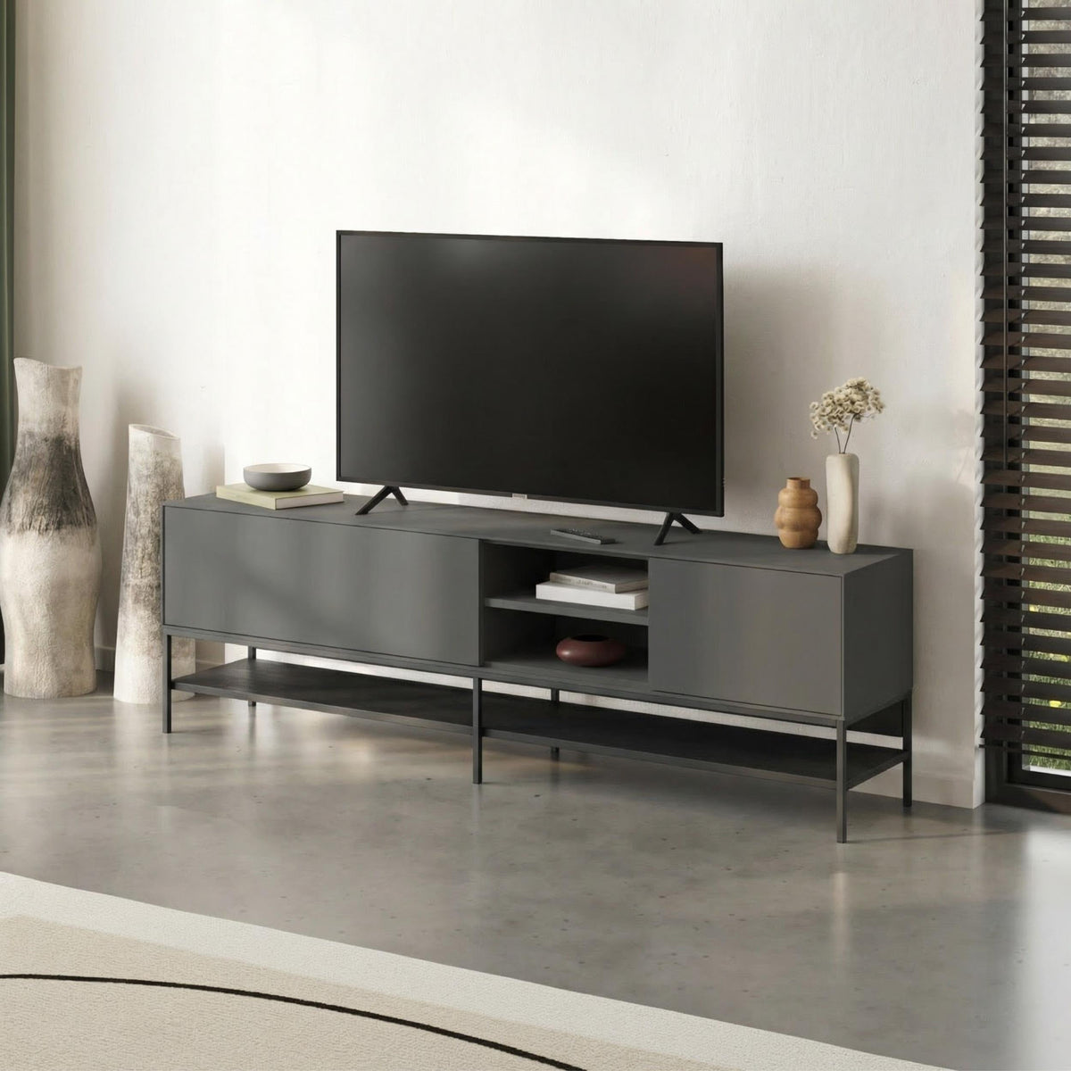 Decortieliving - Amira TV Unit – Modern TV Stand with Storage – Multiple Colours