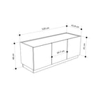 Decortieliving - Dione TV Stand Oak & Travertine Effect 120cm