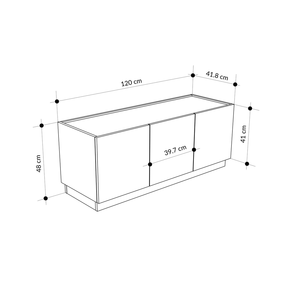Decortieliving - Dione TV Stand Oak & Travertine Effect 120cm