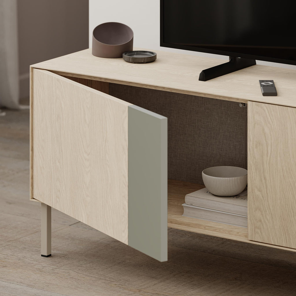 Decortieliving - Vena Tv Unit 3 Doors-Open Shelves 180 cm