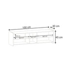 Decortieliving - Bige Modern TV Unit with Open Shelves 150cm