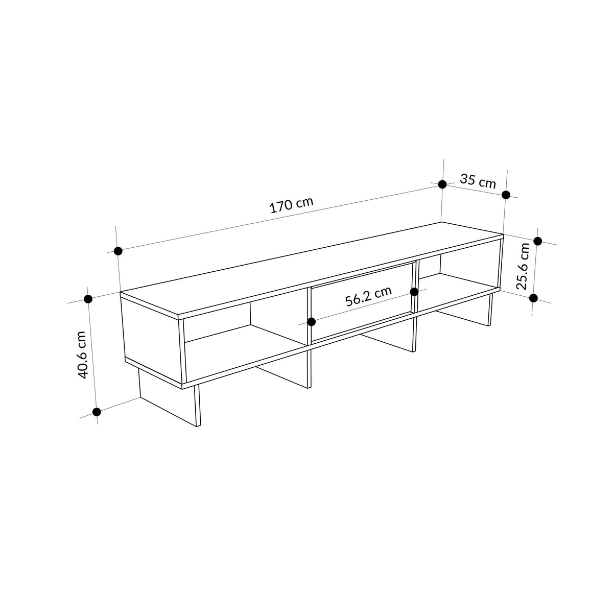 Decortieliving - Yuki Modern TV Unit with Storage 170cm
