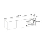 Decortieliving - Conrad TV Unit – Up to 50 Inch TVs – Wall Mounted Entertainment Centre