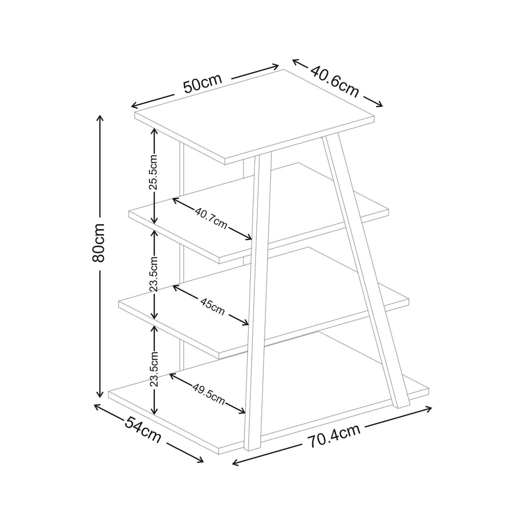 Decortieliving - Lyno Angled Mini TV Entertainment Unit with Open Shelves