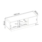 Decortieliving - Rovel TV Unit Natural Oak with Storage and Shelves