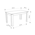 Decortieliving - Tolmen Extendable Modern Dining Table – Light Mocha - 140/190 cm