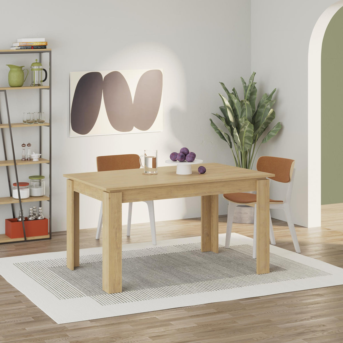 Decortieliving - Tolmen Extendable Modern Dining Table – Sapphire Oak - 140/190 cm