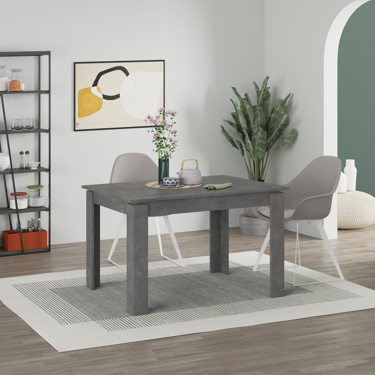 Decortieliving - Tolmen Extendable Dining Table – 120/170 cm Modern Dining Table