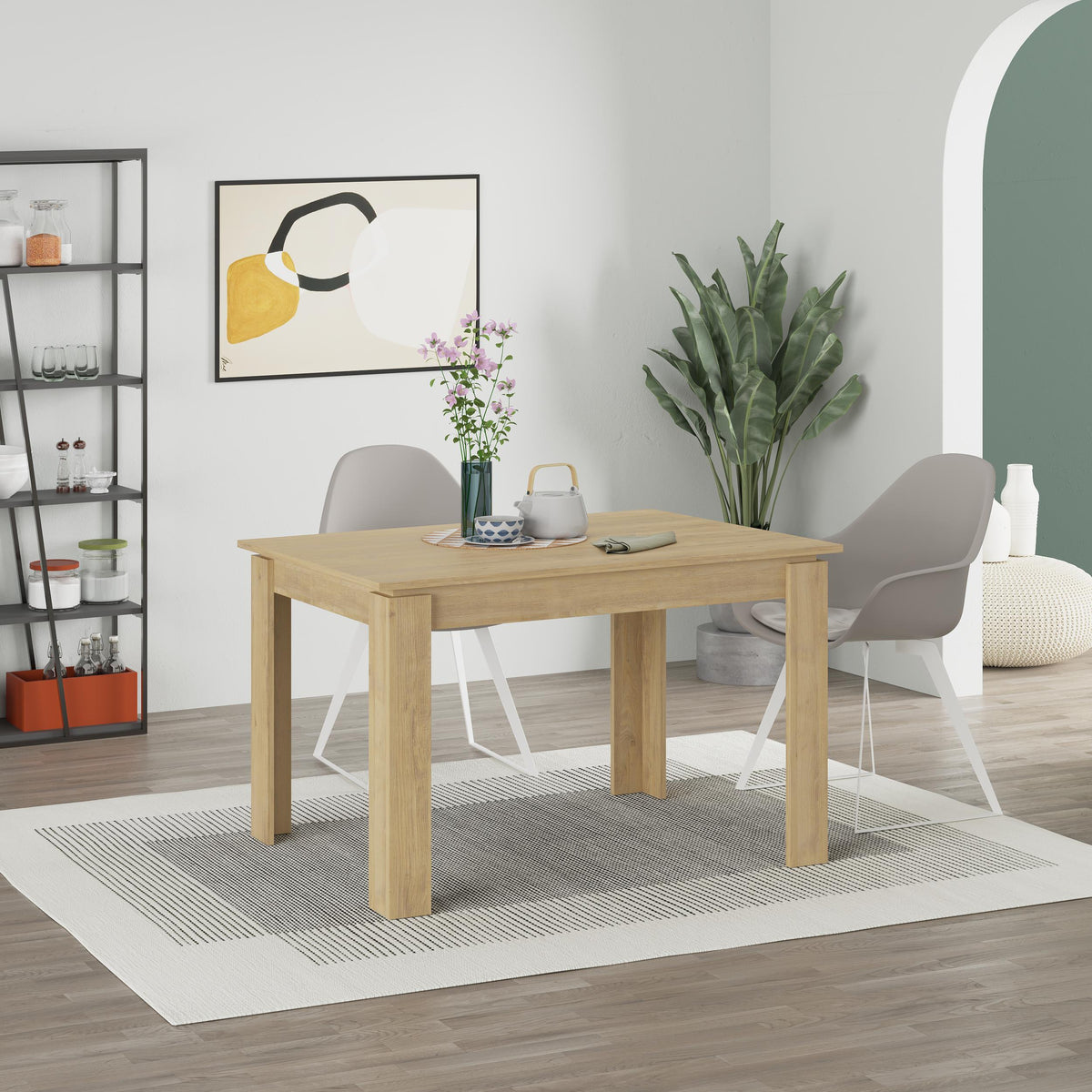 Decortieliving - Tolmen Extendable Dining Table – 120/170 cm Modern Dining Table