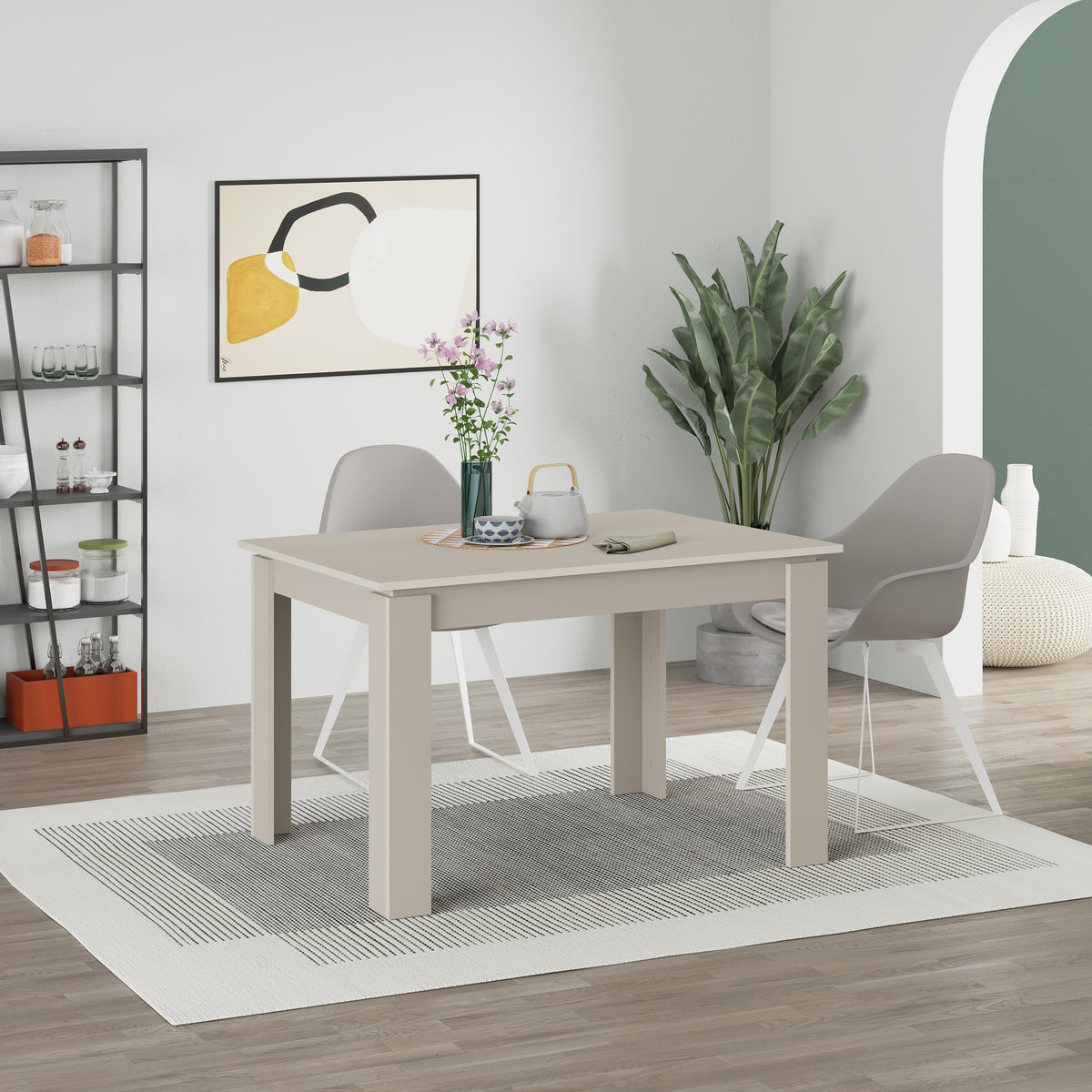 Decortieliving - Tolmen Extendable Dining Table – 120/170 cm Modern Dining Table