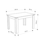 Decortieliving - Tolmen Extendable Dining Table – Anthracite - 120/170 cm Modern Dining Table
