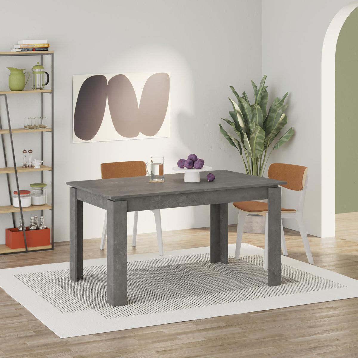 Decortieliving - Tolmen Extendable Modern Dining Table – Retro Grey - 140/190 cm