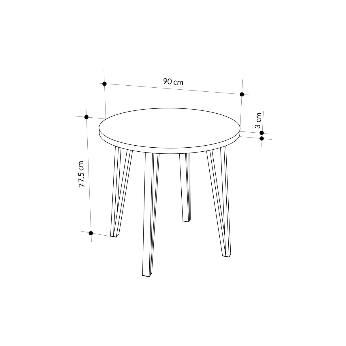 Decortieliving - Xana Modern Round Dining Table – 4 Seater