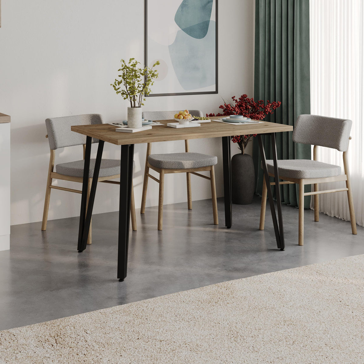 Decortieliving - Xana Modern Dining Table 4 Seater 120cm