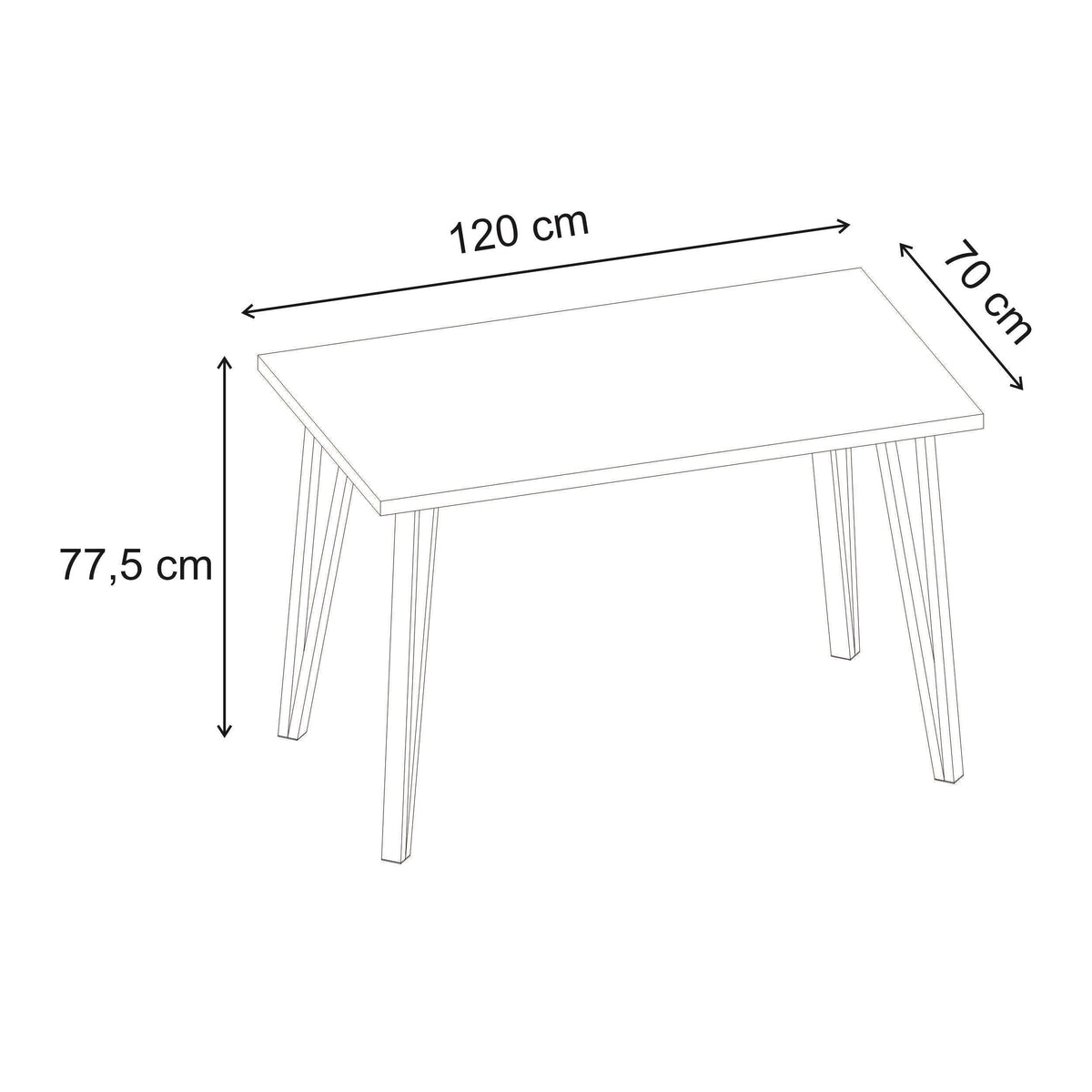 Decortieliving - Xana Modern Dining Table 4 Seater 120cm