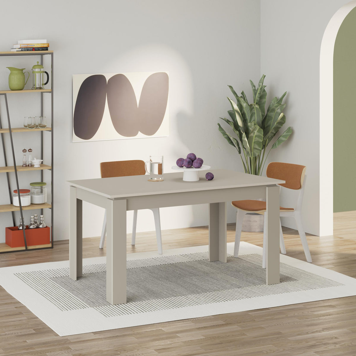 Decortieliving - Tolmen Extendable Modern Dining Table – Sandstone - 140/190 cm