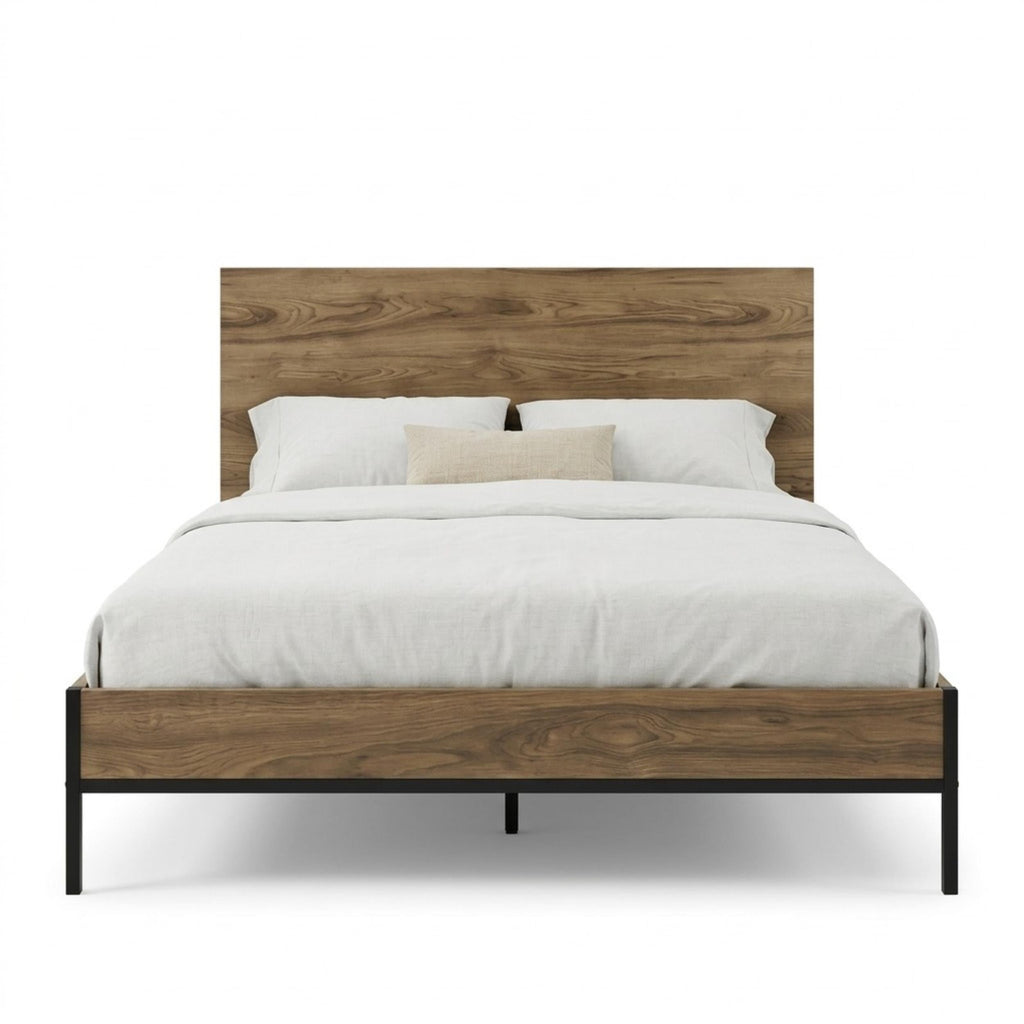 Decortieliving - Mars Bed Frame Whiskey Oak Finish L 206.5 cm