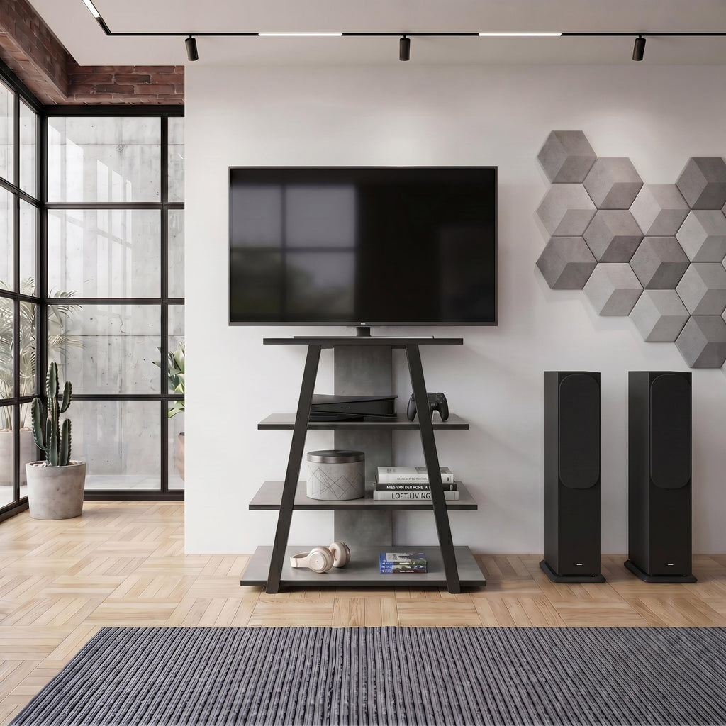 Decortieliving - Lyno Angled Mini TV Entertainment Unit with Open Shelves