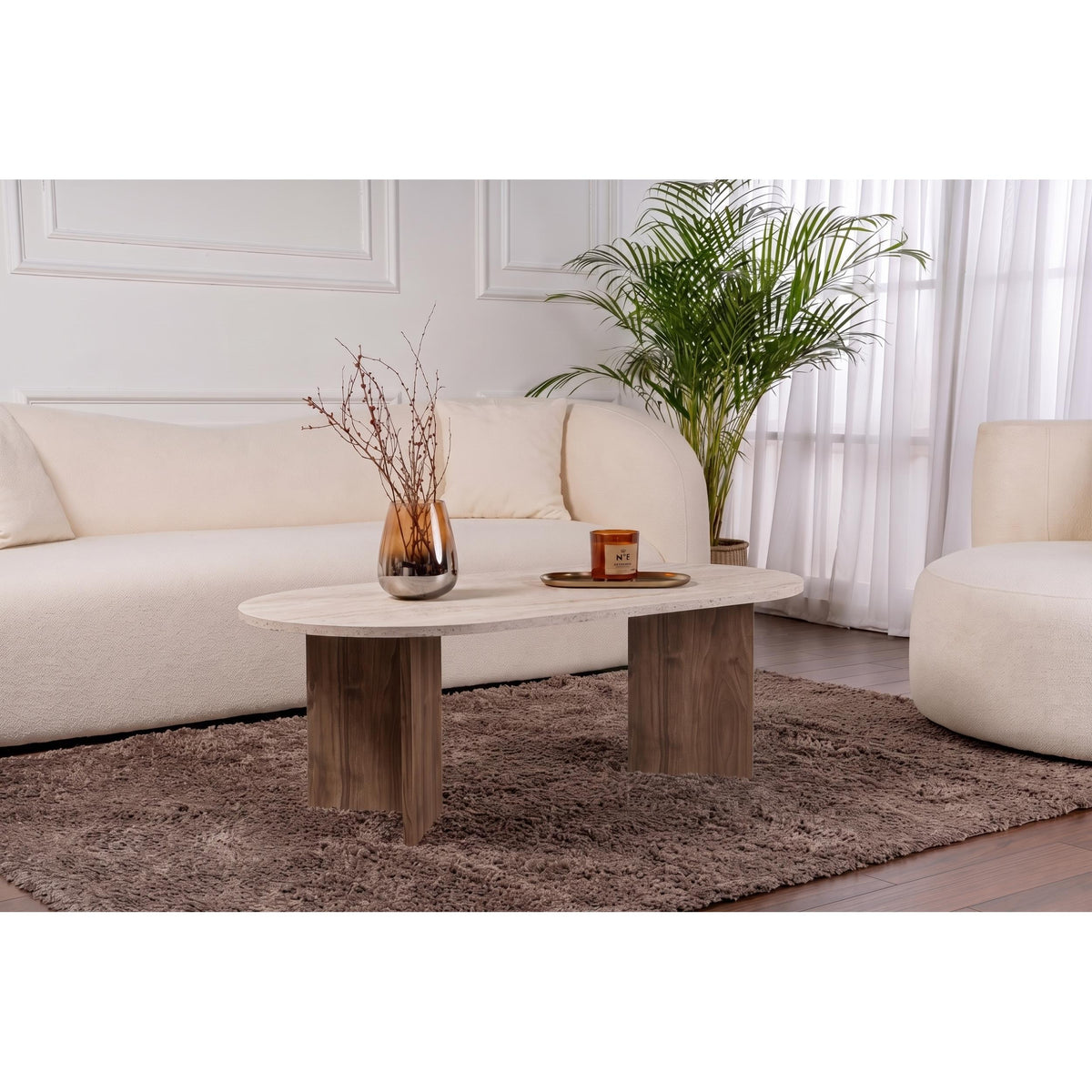 Decortieliving - Sable Oval Coffee Table 119 x 60 cm