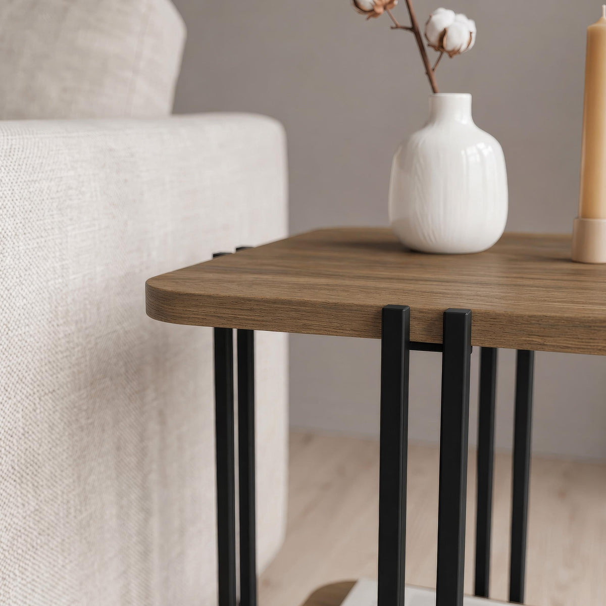 Decortieliving - Notus 2-Tier Side Table with Shelf