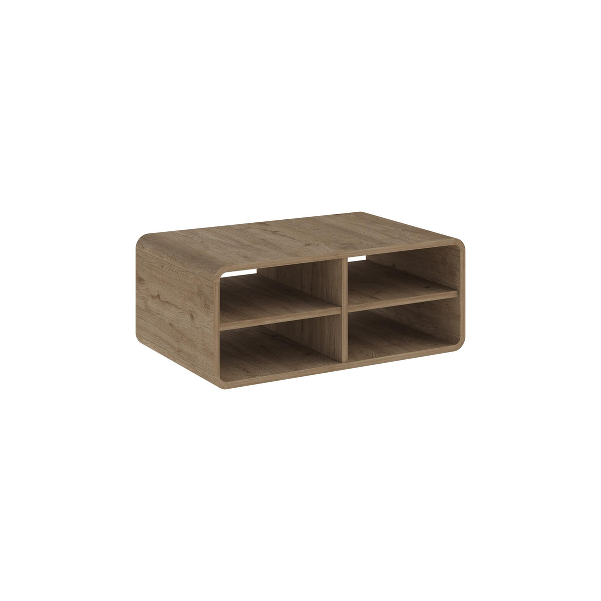 Decortieliving - Rovel Coffee Table Natural Oak with Shelves