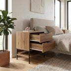 Decortieliving - Mars Bedside Table Whiskey Oak W45cm