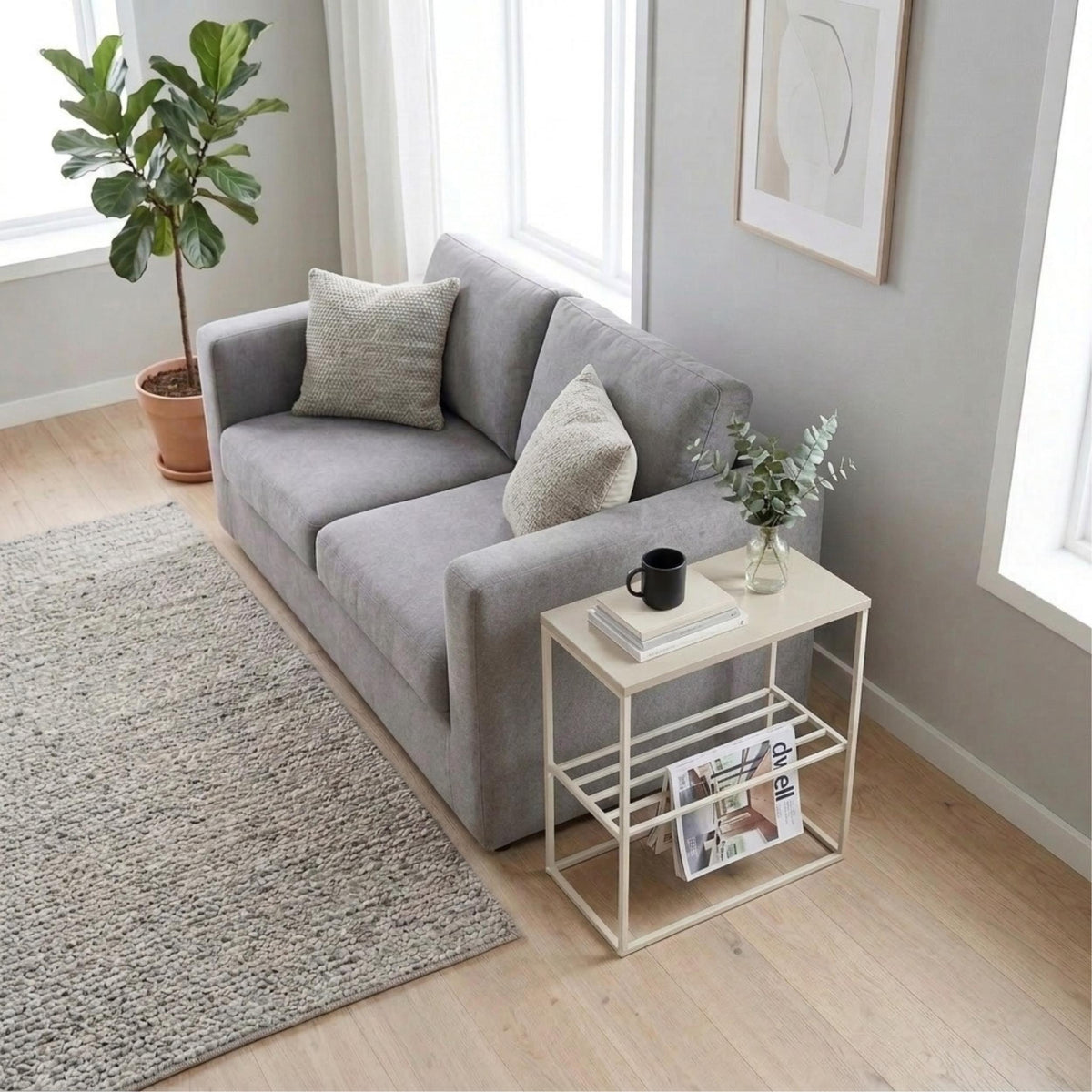 Decortieliving - Teno Side Table with Storage Shelf