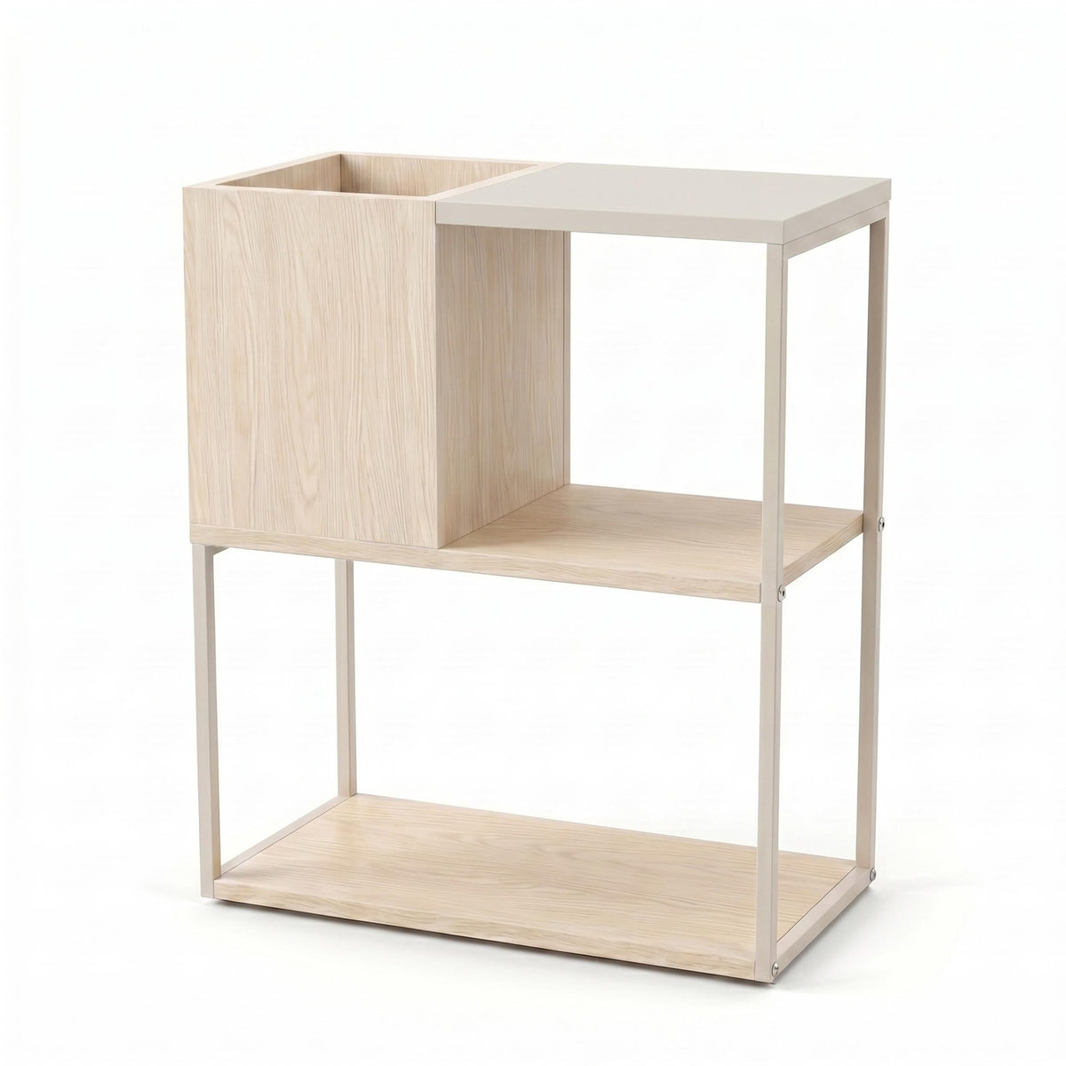 Decortieliving - Tania Side Table with Storage Shelves
