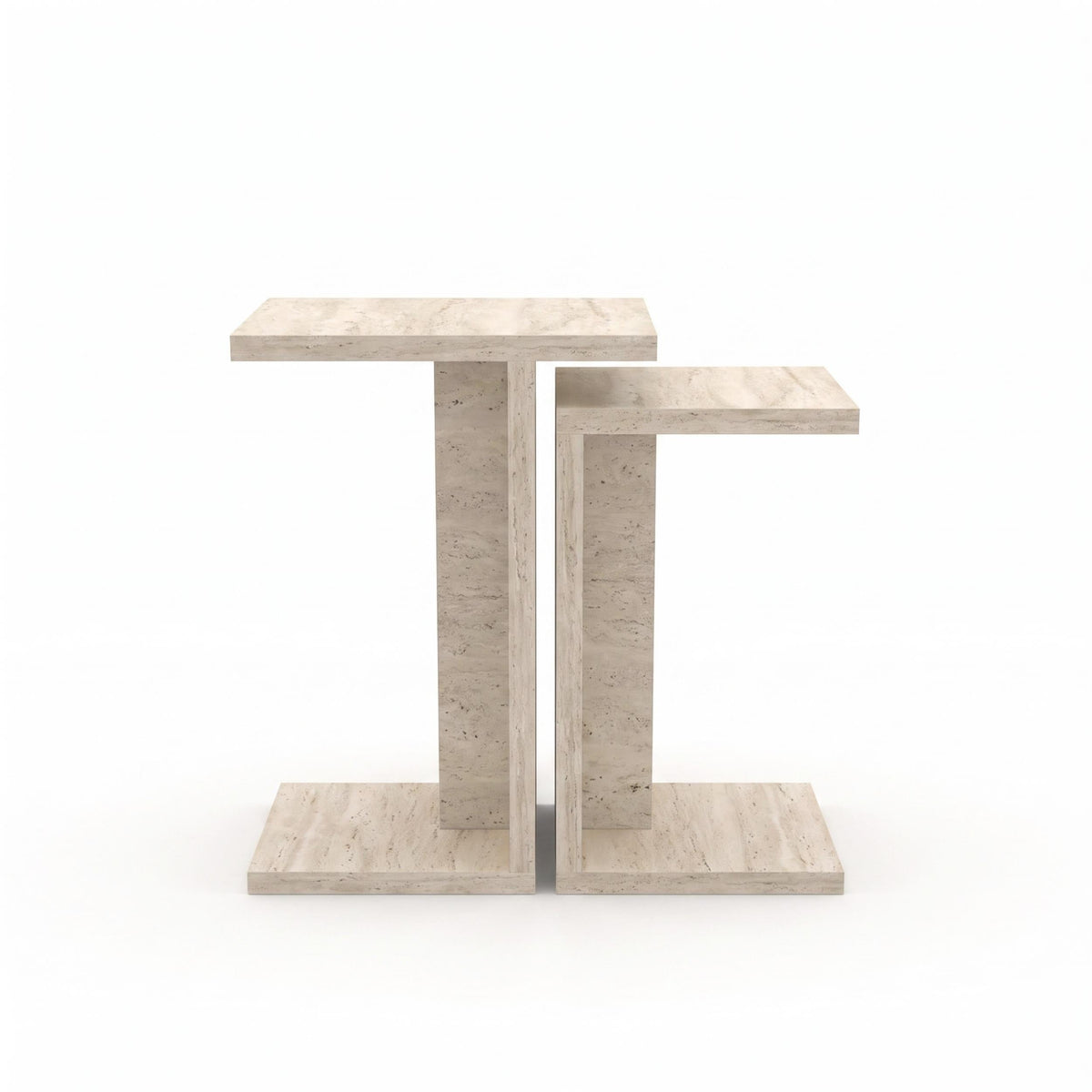 Decortieliving - Nero C-Shaped 2-Part Side Table Set