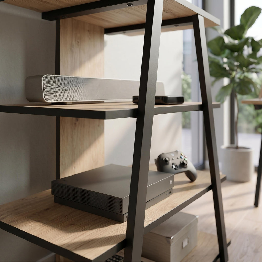 Decortieliving - Lyno Angled Mini TV Entertainment Unit with Open Shelves
