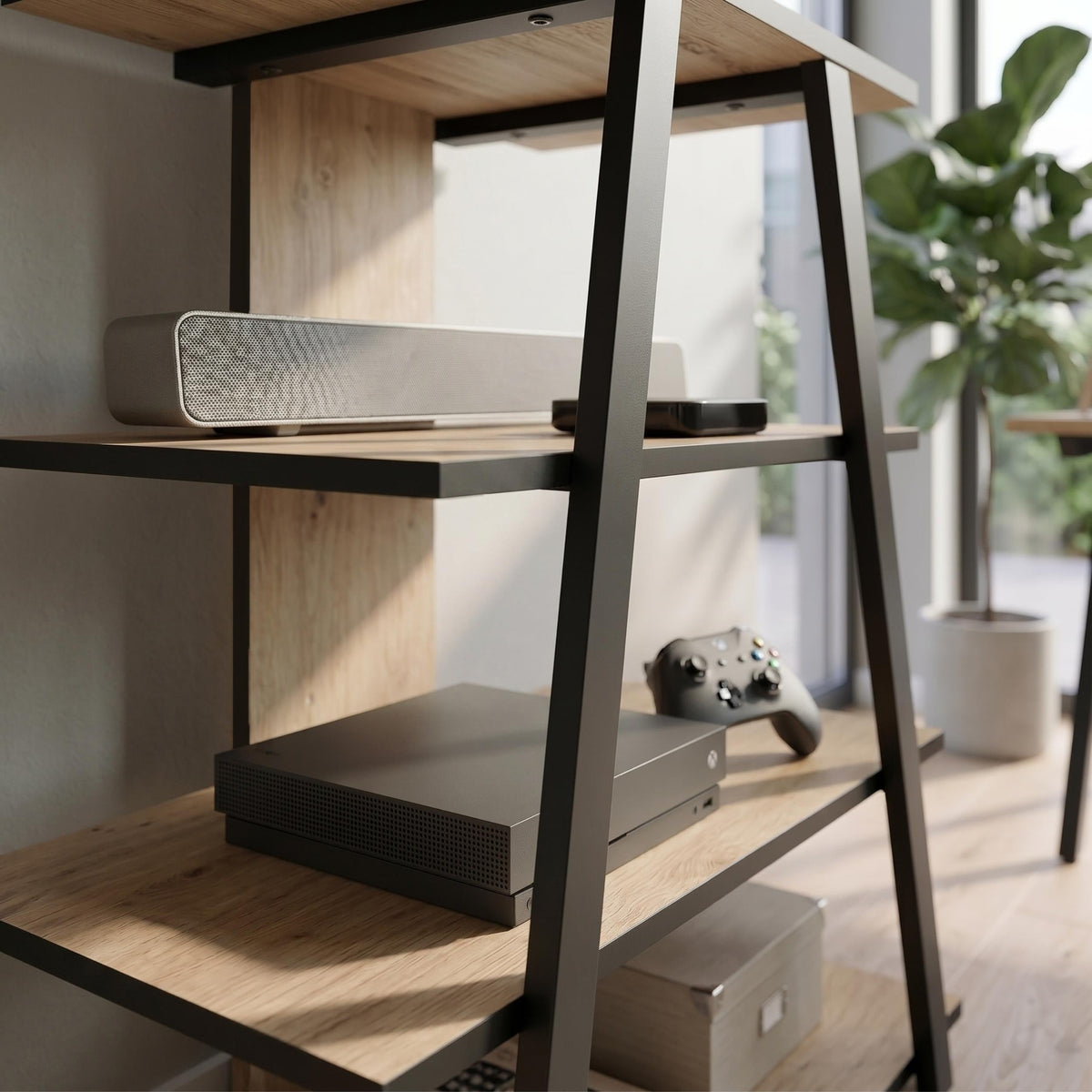 Decortieliving - Lyno Angled Mini TV Entertainment Unit with Open Shelves